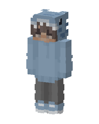 Shark Hoodie Boy skin, 3D preview