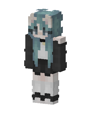 Teal Cat Girl skin, 3D preview
