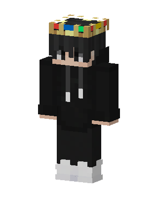 Crowned Black Hoodie skin, 3D preview