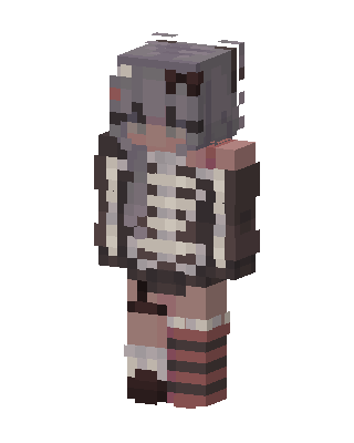 Gray E-Girl skin, 3D preview