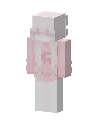 Pink Crewmate Hoodie skin, 3D preview