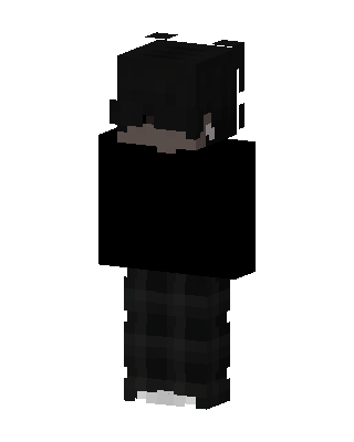 Black Emo Boy skin, 3D preview