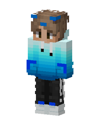 Blue Hoodie Boy skin, 3D preview
