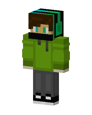Green Hoodie Gamer skin, 3D preview