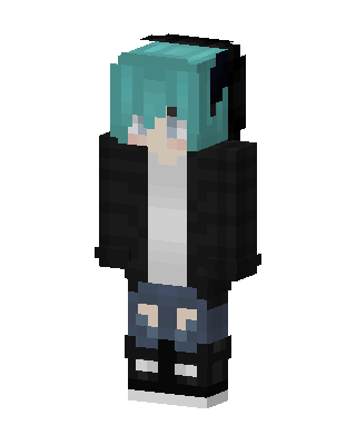 Teal Hoodie Boy skin, 3D preview