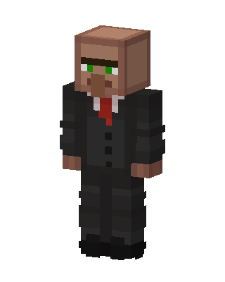 Suited Villager skin, 3D preview