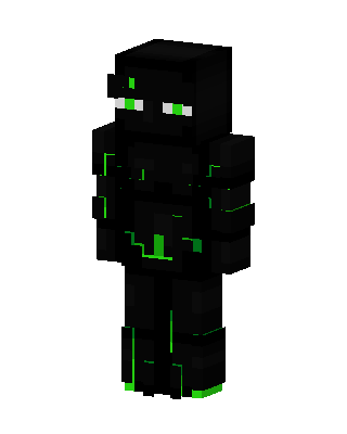 Neon Enderman skin, 3D preview