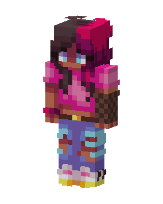 Pink Split Hair skin, 3D preview