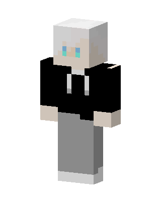 White Hair Hoodie skin, 3D preview