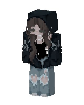 Hoodie Girl skin, 3D preview