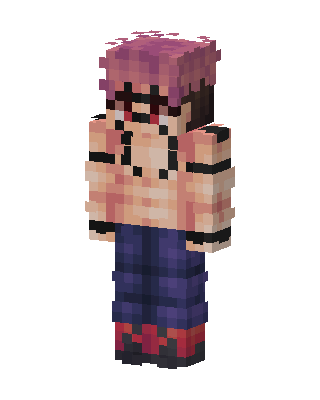 Pink Haired Fighter skin, 3D preview