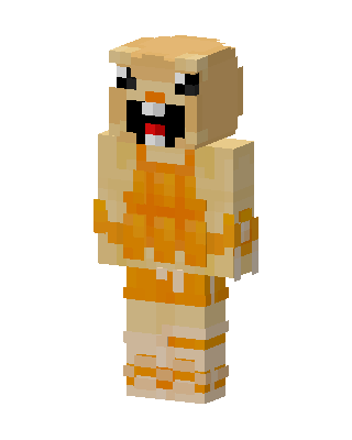 Orange Cat Costume skin, 3D preview