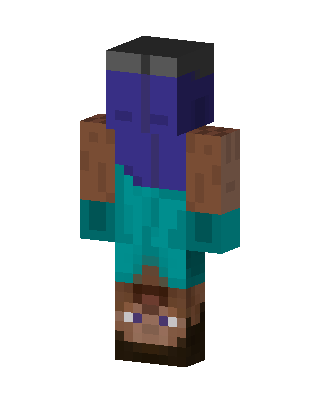Upside Down Steve skin, 3D preview