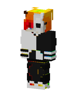 Flame Panda Hoodie skin, 3D preview
