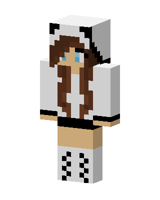 Panda Hoodie Girl skin, 3D preview