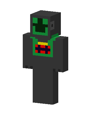 Creeper Hoodie skin, 3D preview