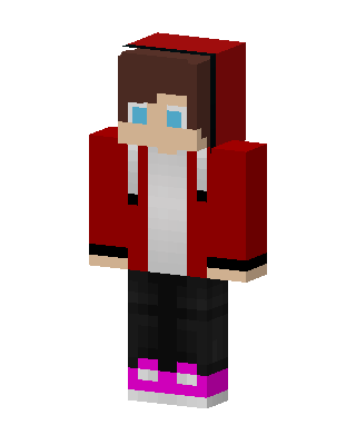 Red Hoodie Boy skin, 3D preview