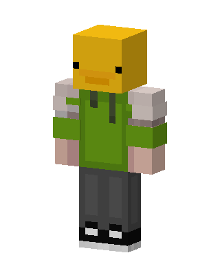 Green Hoodie Boy skin, 3D preview