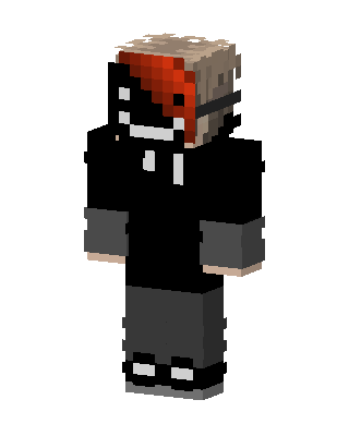Red Hair Hoodie skin, 3D preview