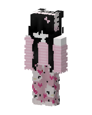 Pink Pajama Girl skin, 3D preview