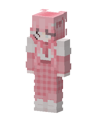 Pink Gingham Girl skin, 3D preview