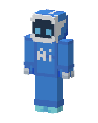 Blue AI Bot skin, 3D preview