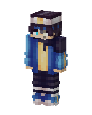 Blue Hoodie Beanie skin, 3D preview