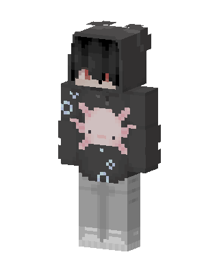 Axolotl Hoodie skin, 3D preview