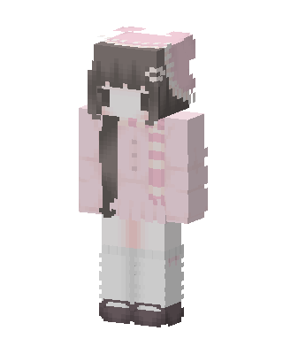 Pink Cardigan Girl skin, 3D preview