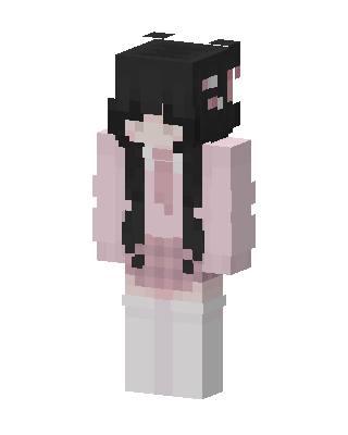 Pink Hoodie Girl skin, 3D preview