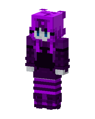 Purple Dress Girl skin, 3D preview