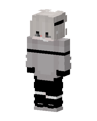 Gray Bunny Hoodie skin, 3D preview