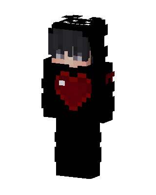 Black Hoodie Heart Minecraft skin