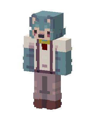Teal Wolf Boy skin, 3D preview