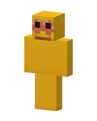 Yellow Blushing Guy skin, 3D preview