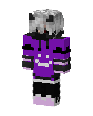 Purple Hoodie Girl skin, 3D preview