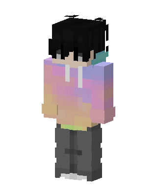 Pink Hoodie Boy skin, 3D preview