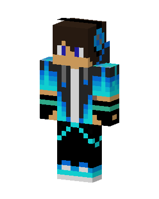 Blue Flame Hoodie skin, 3D preview