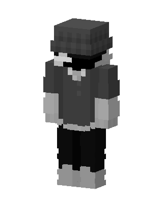 Grayscale Bucket Hat skin, 3D preview
