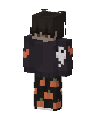 Pumpkin Ghost Hoodie skin, 3D preview