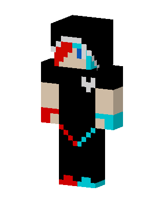 Red Cyan Hoodie skin, 3D preview