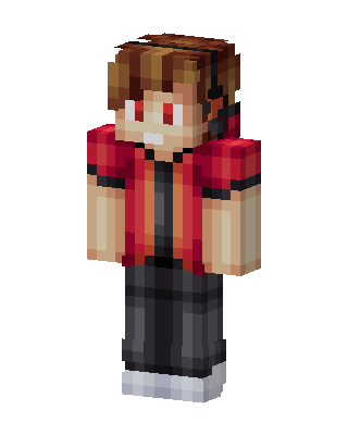 Red Hoodie Gamer skin, 3D preview