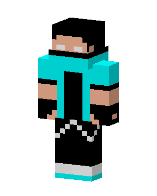 Cyan Herobrine skin, 3D preview