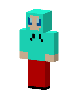 Teal Hoodie Kid skin, 3D preview