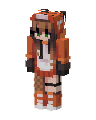 Orange Animal Girl skin, 3D preview