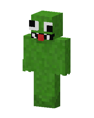 Green Rainbow Friend skin, 3D preview