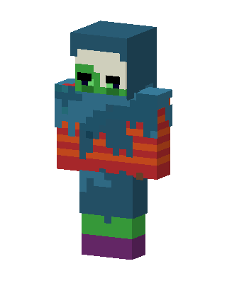 Teal Mob Boy skin, 3D preview