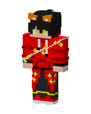 Crimson Cat Ninja skin, 3D preview