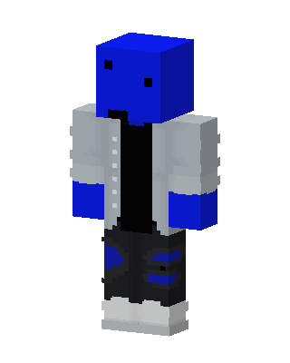 Blue Blob Hoodie skin, 3D preview