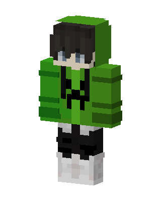 Creeper Hoodie Boy skin, 3D preview